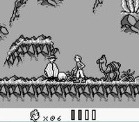 une photo d'Ã©cran de Tintin - Le Temple du Soleil sur Nintendo Game Boy